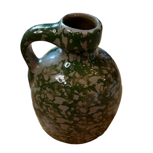 Beaumont Brothers Pottery BBP Jug Pitcher Sponge Ware Green Salt Glaze ‘96 4.5” - Picture 4 of 6